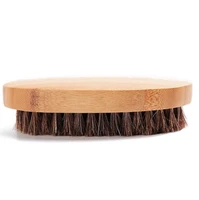 customized logo bamboo beard brush boar bristle brush oval facial brush for men grooming amazon hot sale lx1116