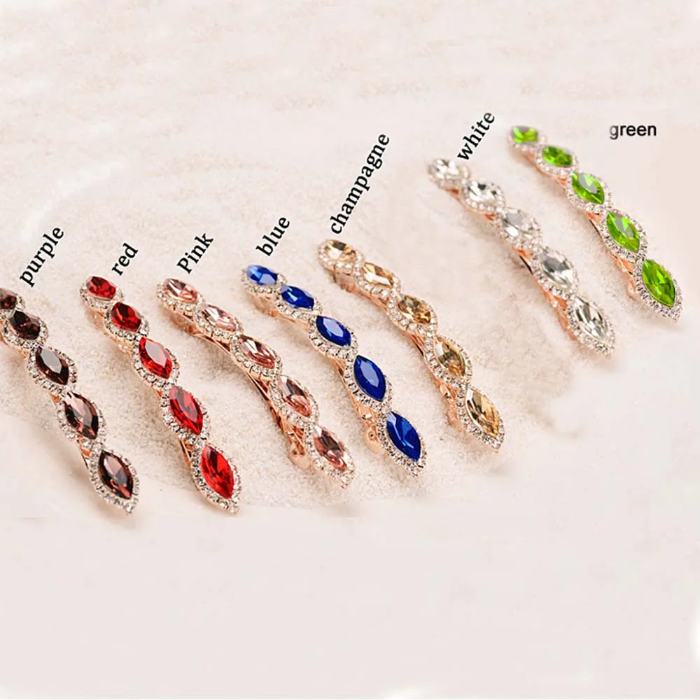 Женская Ретро металлическая заколка со стразами блестящая для волос модные