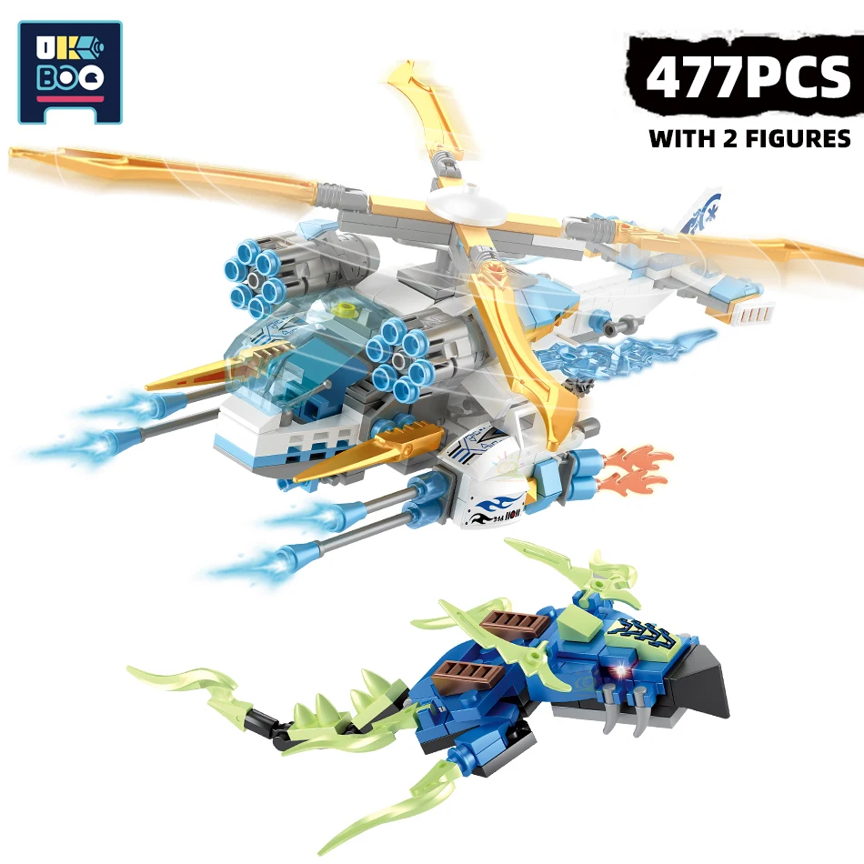 UKBOO 477PCS Storm Fighter Model City Ninja Building Blocks Helicopter Educational Figures Bricks Construction Toys for Children | Игрушки и