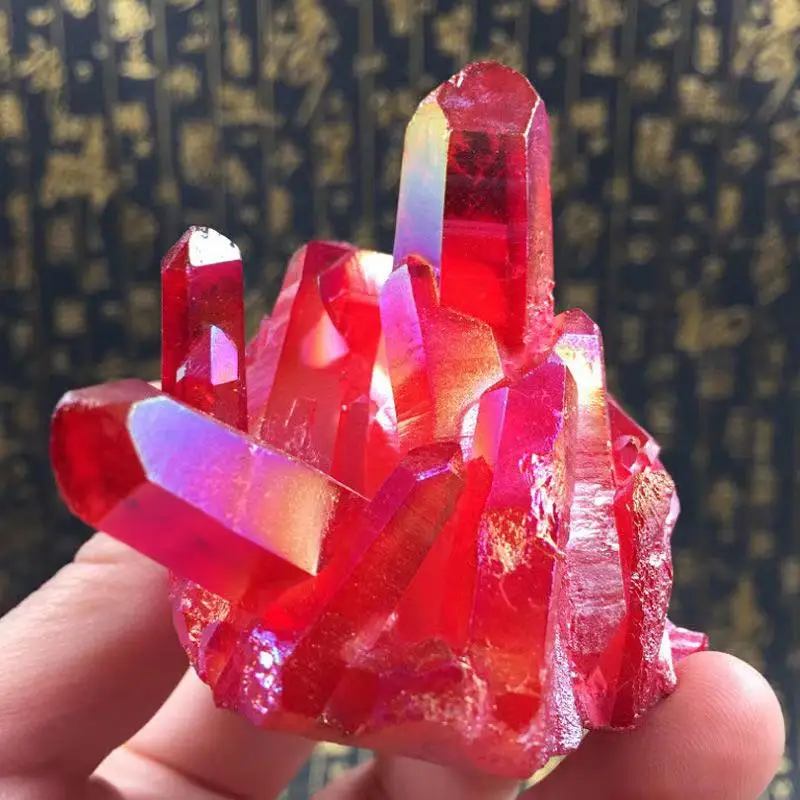 Редкий красивый образец кристалла кварца Красного пламени ауры 35-120 г | Дом и сад