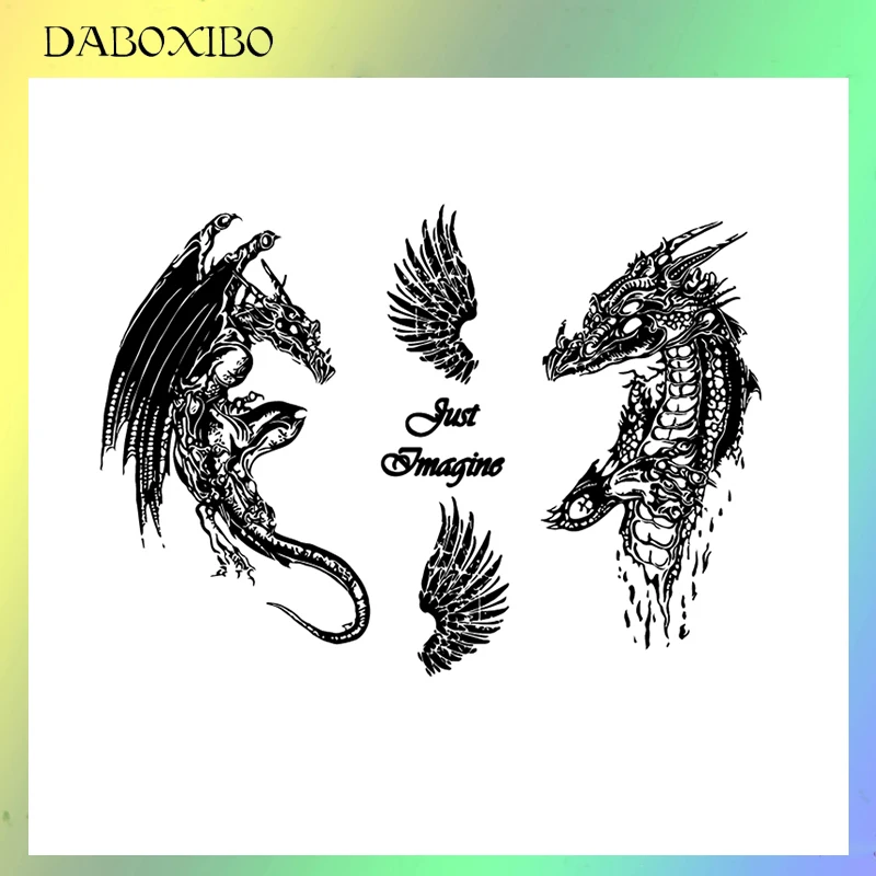 

DABOXIBO Domineering Animal Clear Stamps For DIY Scrapbooking/Card Making/Photo Album Silicone Decorative Crafts13X13