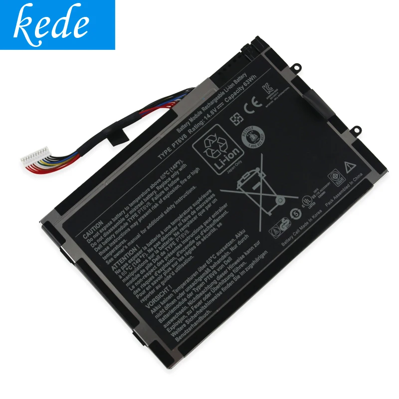 Kede оригинальный PT6V8 8P6X6 08P6X6 T7YJR Аккумулятор для ноутбука DELL Alienware M11x M14x R1 R2 R3 14 8 в 63WH