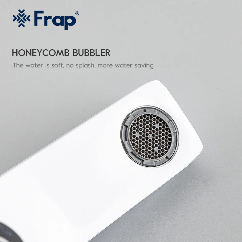 Смеситель для душа Frap F3258 белый кран водопад настенный горячей и холодной