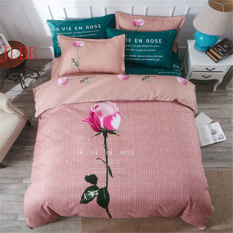 

Rose flower bedding set bohemia style bed linens Chinese knot duvet cover+ flat sheet+Pillowcase 4pcs twin queen king bed set