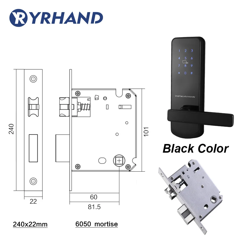 TTlock Bluetooth WiFi умный электронный дверной замок с клавиатурой умный дверной замок для дома Airbnb дом квартира с приложением пульт дистанционного управления - Цвет: 6050