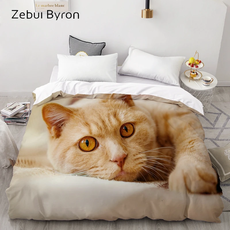 3d duvet covercomforterquiltblanket case doublequeenkingbedding custom220x240200x200animal pet lazy catdrop ship free global shipping