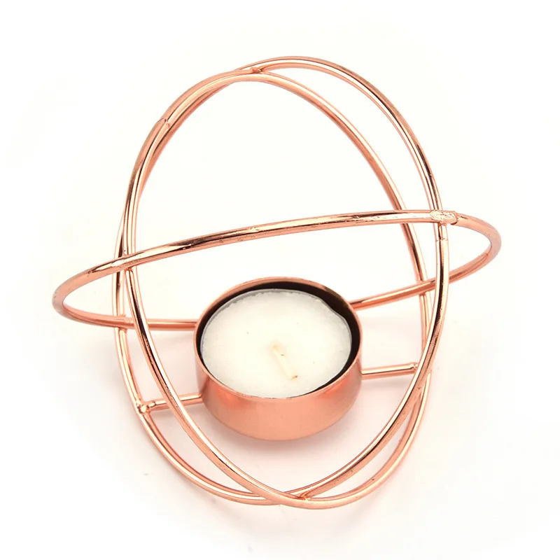 

Spot Nordic style round wrought iron candle holder Home decoration desktop candle ring ornaments candle holder