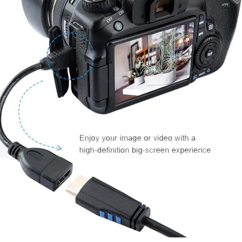 Топ мини HDMI к кабель создание кабеля 0.5ft Mini штекер Женский адаптер поддержка 1080P