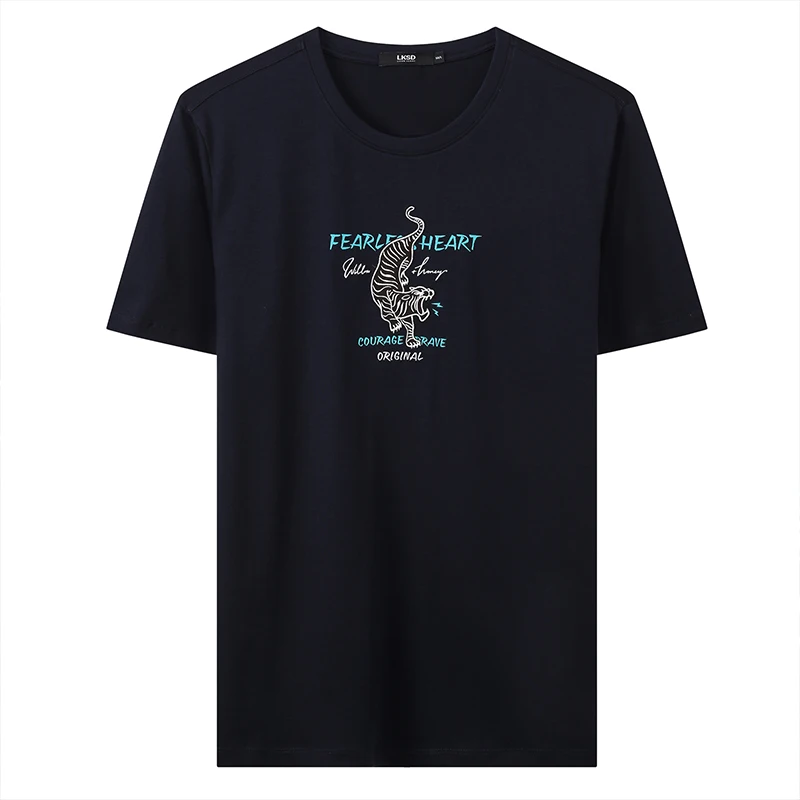 

LKSD embroidered men's short-sleeved T-shirt 2021 summer new men's cotton letter printing t-shirt men U030500103