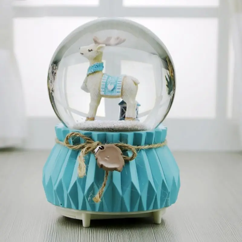 Рождественская музыкальная шкатулка деревянная лошадь лося Снежный светильник