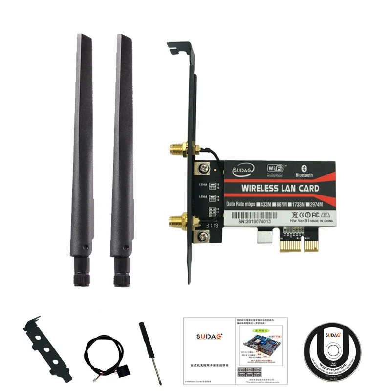 Двухдиапазонный 3000 Мбит/с Wi Fi 6 Intel AX200 PCIe Беспроводной адаптер 2 4G/5 ГГц 802.11ac/ax Bluetooth