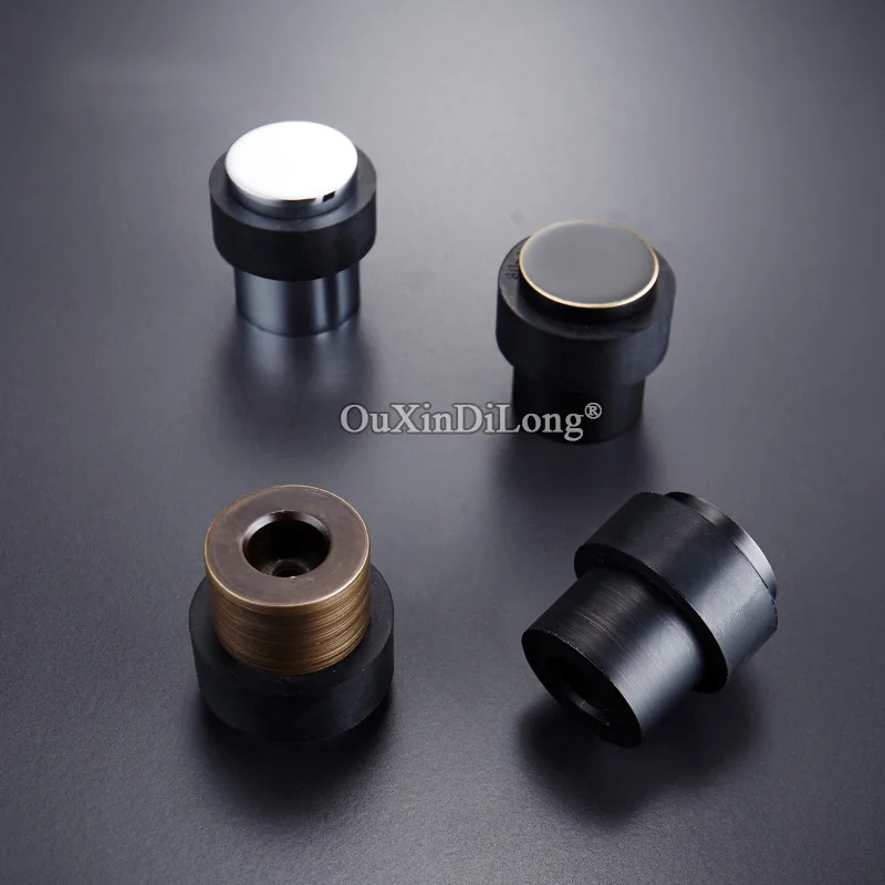 

Сверхмощные латунные резиновые дверные ограничители, 2 шт., магнитное крепление для пола, без всасывания, дверной держатель GF651