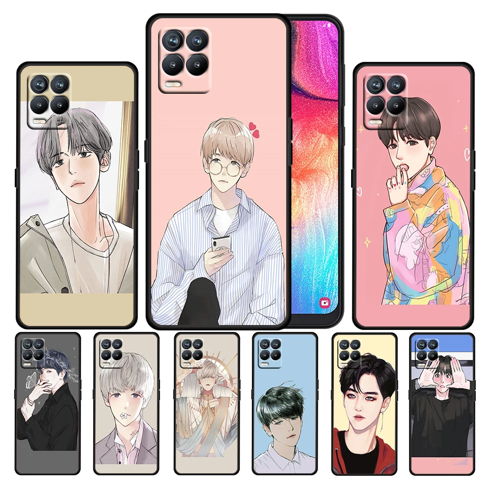 

BaekHyun Boy Drawing Art For OPPO Realme Narzo 30 20 8 8i 7 6 5 3 2 Pro Global 5G Soft TPU Silicone Black Phone Case Cover