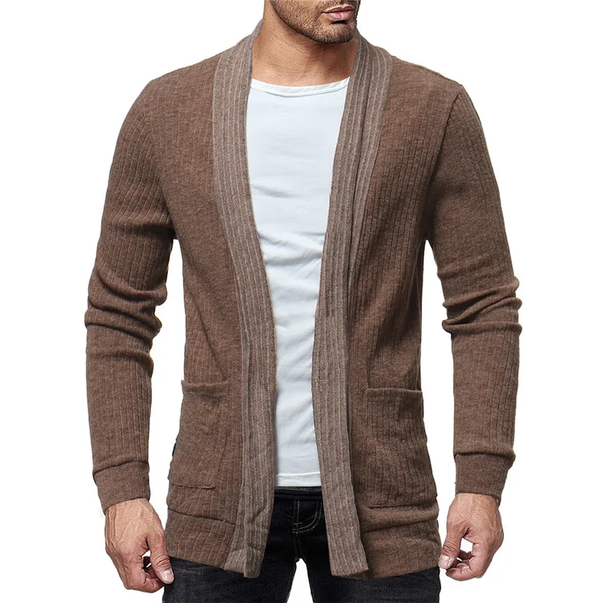 Man's Jackets And Coats Winter Brand Men's Fashion Solid Cardigan Sweater Sweatshirts Casual Slim Fit Jacket Coat Streetwear | Мужская