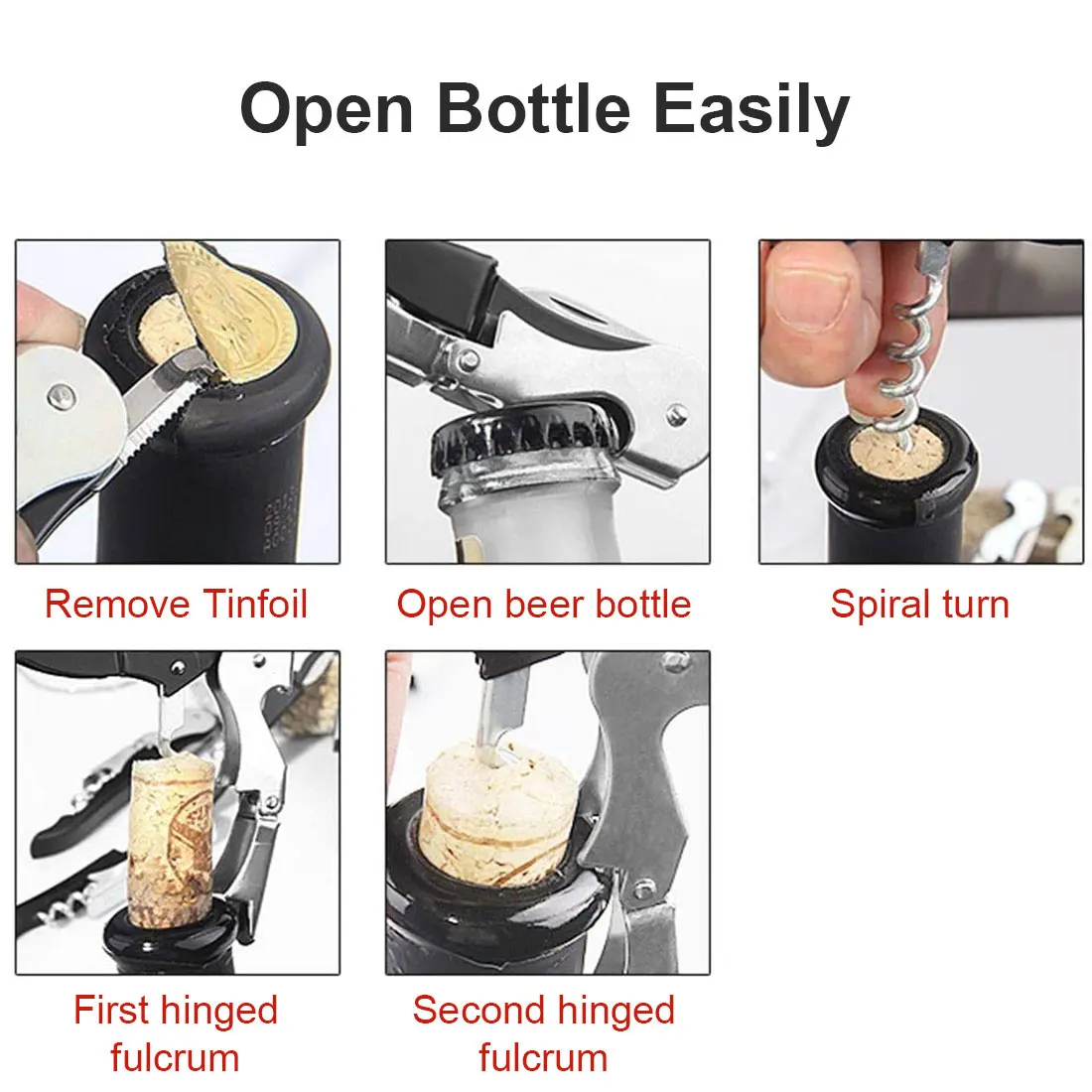 

8 Colors Stainless Steel Cork Screw Corkscrew Multifunction Wine Cap Opener Beer Cap Bottle Opener Kitchen Bar Tools Accessories