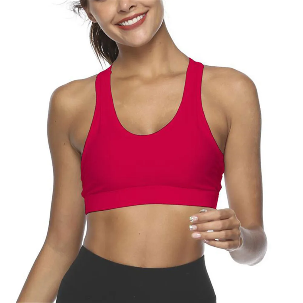 

Women Sports Yoga Running Bra Crop Top Vest Padded Bras with Pocket d88