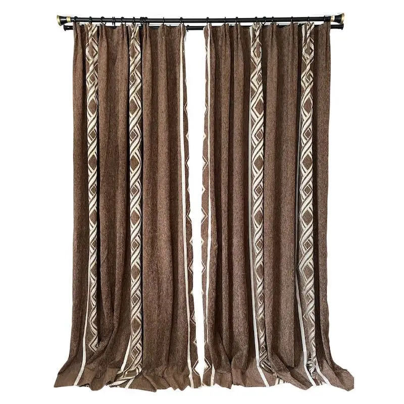 

New Chinese Chenille Curtains Blackout Thickening Nordic Modern Minimalist Curtains for Living Room Bedroom Curtain Decoration