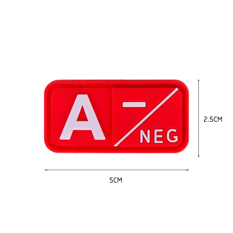 Пвх группа патч 3D ОТР положительный военно минус 1 шт крови Тип A B AB O резиновые