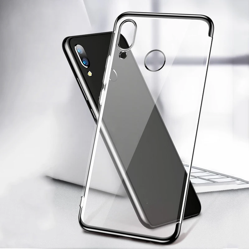 Black Чехол для Huawei P Smart Plus Psmart P Smart Z Роскошный качественный мягкий ТПУ прозрачный чехол с кристаллами - Цвет: Black