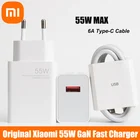 Зарядное устройство для Xiaomi mi 11, быстрая зарядка 55 Вт, кабель type-C 6A для xiaomi Mi 11 Pro, 10T Lite, 10S, Redmi K40, k30 Pro, note 9, 10 pro