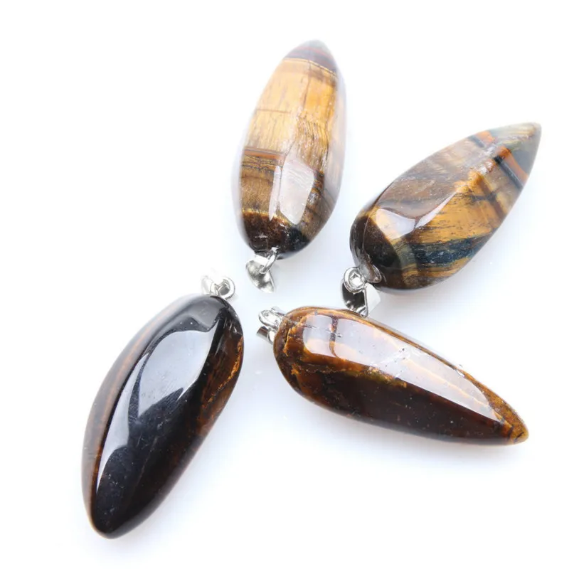 Уникальный 1 шт. натуральный тигровый глаз Шестигранная пуля кулон неправильной