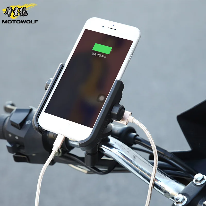 Мотоциклетный держатель для телефона Подставка заднего перезаряжаемая Iphone 8 7 Plus