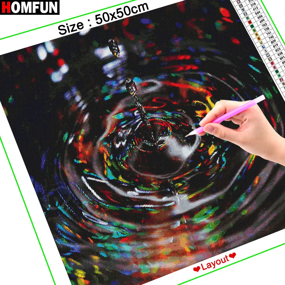 Алмазная живопись HOMFUN вышивка крестиком 5D цветной водный пейзаж домашний декор