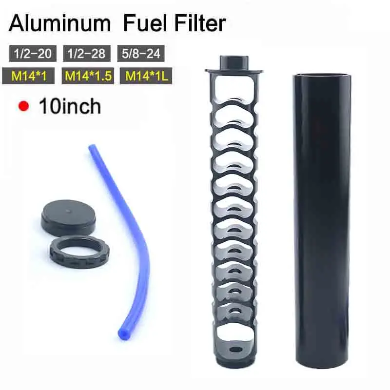 

1/2-20 1/2-28Single Core tubo di alluminio nero filtro carburante auto trappola solvente per filtri "4003 24003