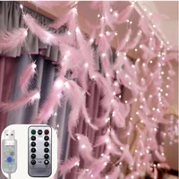3m 300leds feather diy curtain string lights garland christmas decorations for home outdoor navidad wedding holiday fairy lights