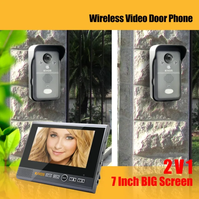

KDB702 2v1 дверной звонок телефон 7 дюймов Большой экран монитор с двумя регулировками угла камера Смарт видео дверь телефон датчик движения
