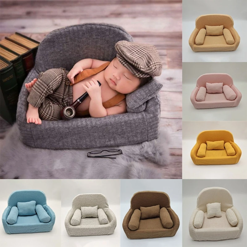 

4Pcs Newborn Photography Props Baby Sofa Pillow Set Infant Photo Shooting Assist