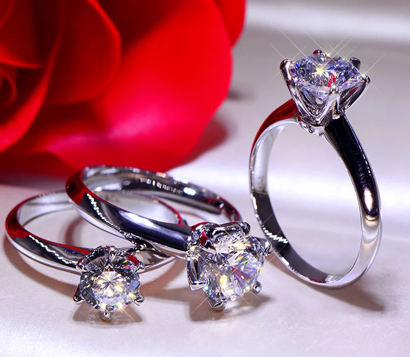 Tiffany С сертификатом роскошный Пасьянс Moissanite кольцо обручальное одноцветное PT950