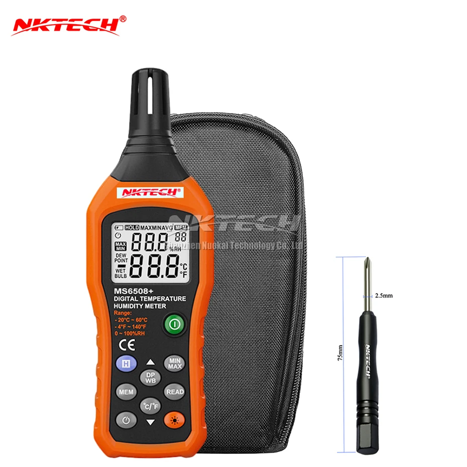 Цифровой измеритель температуры и влажности NKTECH MS6508 + метеостанция с термометром
