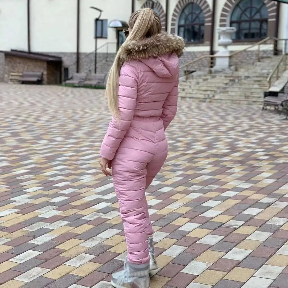 Неоновый новый зимний комбинезон с капюшоном элегантная парка хлопковой