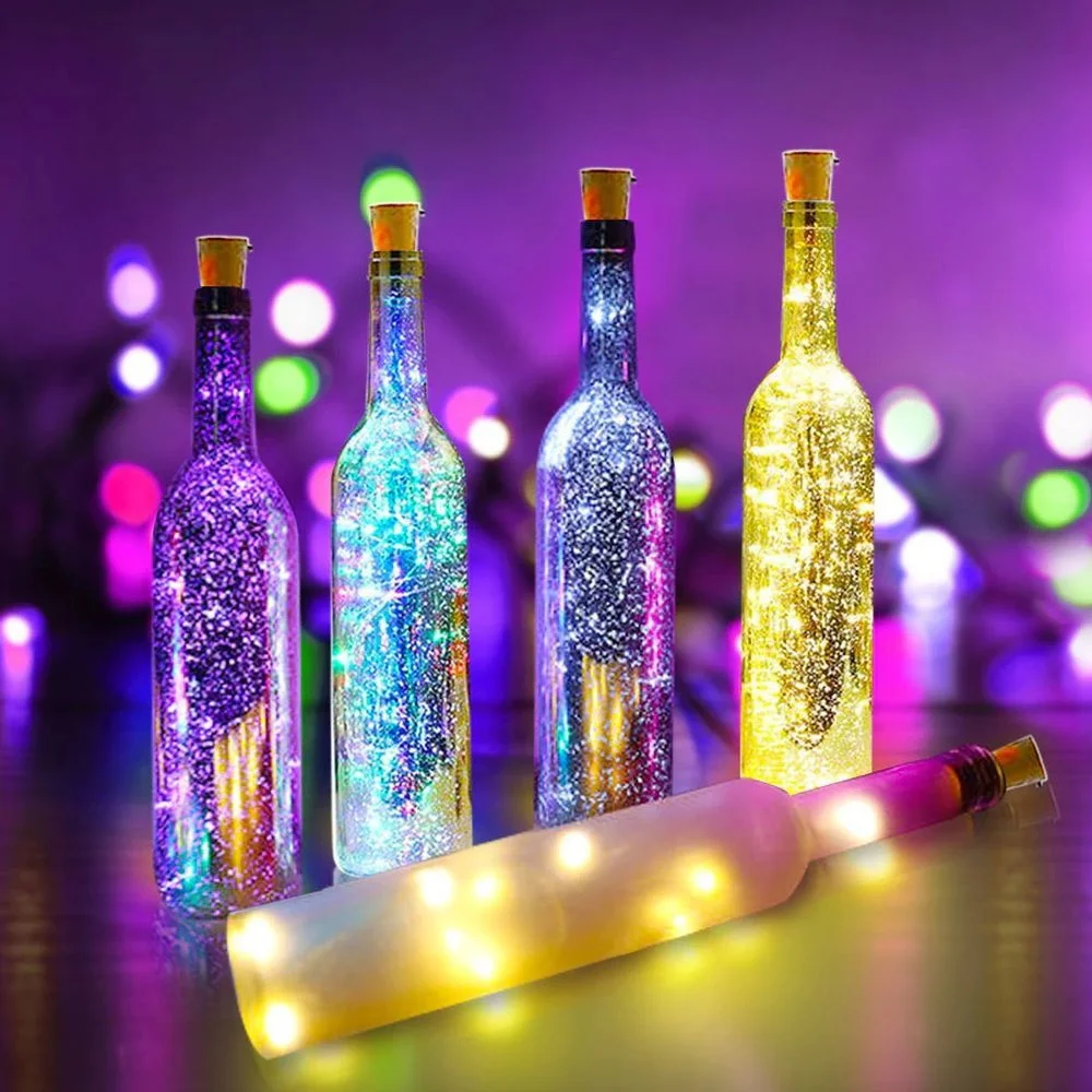 

1M 2M Wine Bottle Lights With Cork LED String Light Copper Wire Fairy Garland Lights Christmas Holiday Party Wedding Decoration