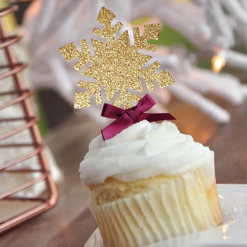 10 шт. вечерние снежинки для дня рождения Леденцы с блестками розовое золото