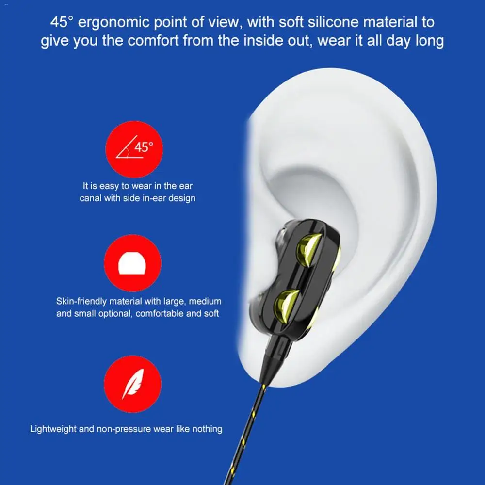 Dual Drive проводные стерео наушники вкладыши гарнитура с глубоким басом для всех