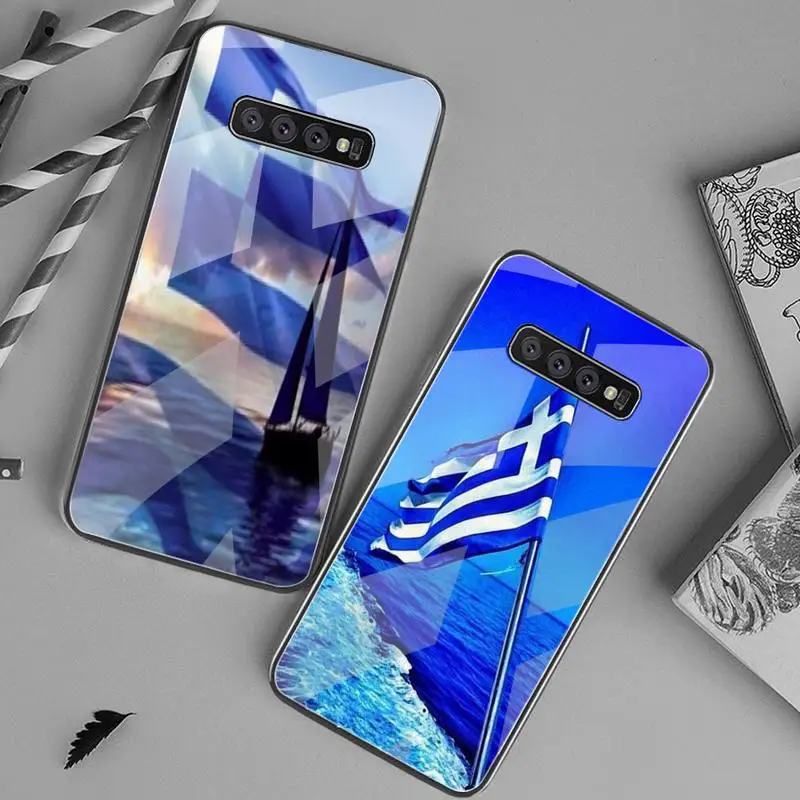 

Dabieshu Greece Greek national flags Shell Phone Case Tempered Glass For Samsung S20 Plus S7 S8 S9 S10 Plus Note 8 9 10 Plus