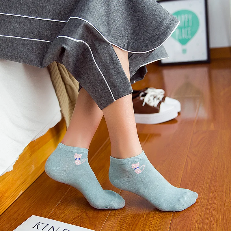 5 пары/компл. женские носки забавные с фруктами и милыми рисунками лето осень