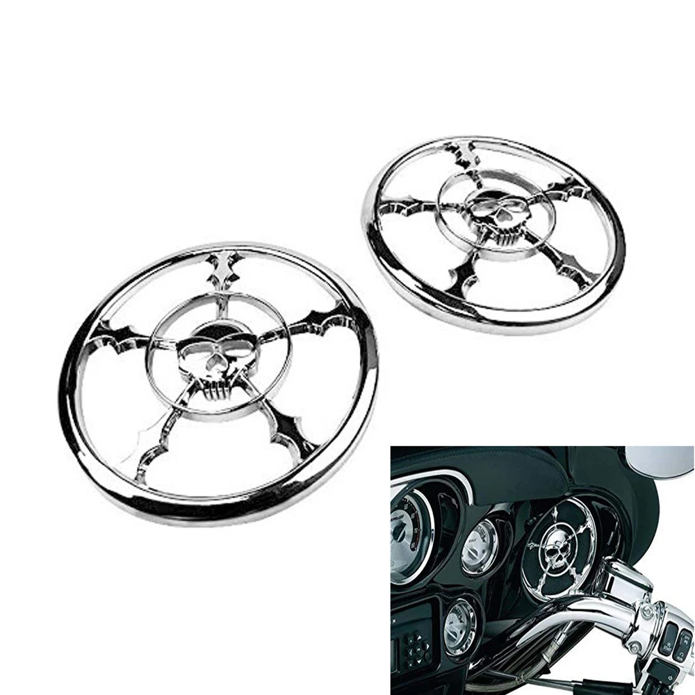 Детали для мотоцикла хромированная Накладка на решетку черепа 5 1/2 &quot140 мм Harley