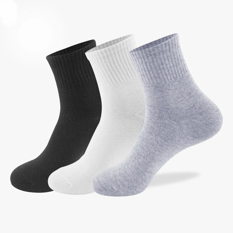 Enlarge 10pairs/lot  Solid Men's Socks Long Cotton Socks Man Women Casual Business Short Socks Black White Gray Calcetines hombre