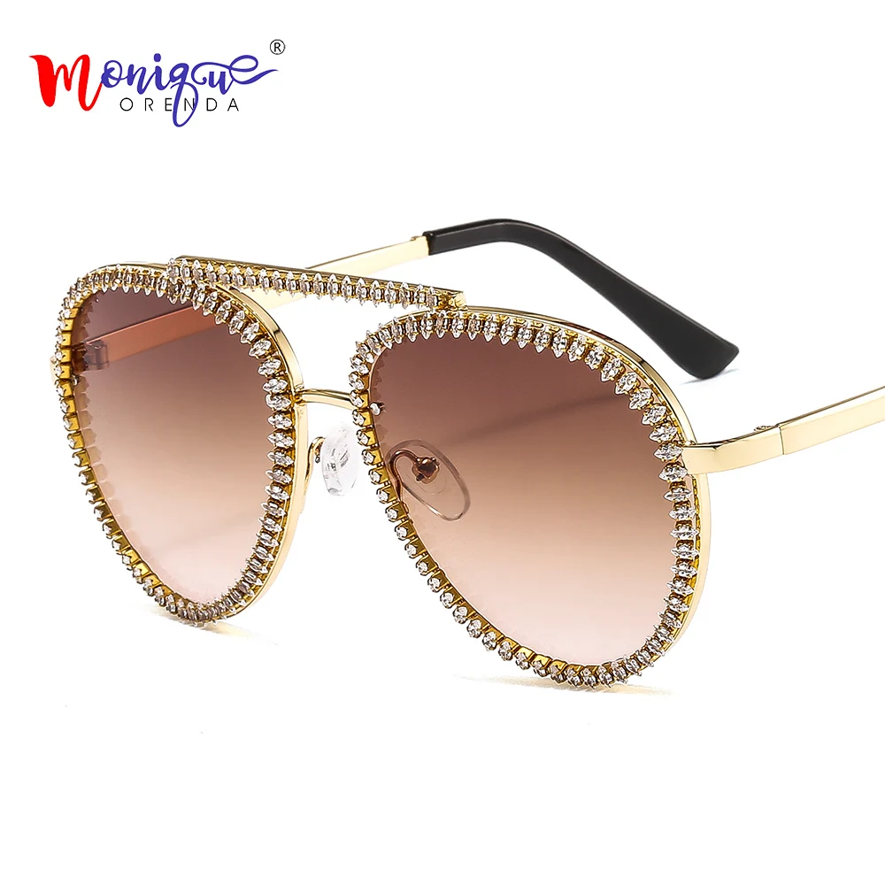 Роскошные прозрачные стразы Солнцезащитные очки женские модные декоративные