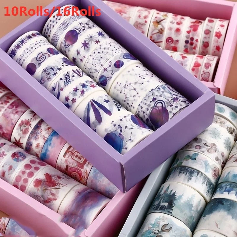 10/16 рулонов клейкая изоляционная лента для скрэпбукинга Washi Стикеры с цветочным