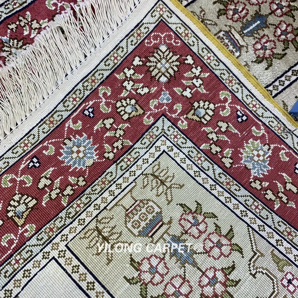 Yilong 2 'x 3 'ковер из шелка в турецком стиле ковер ручной работы для сада