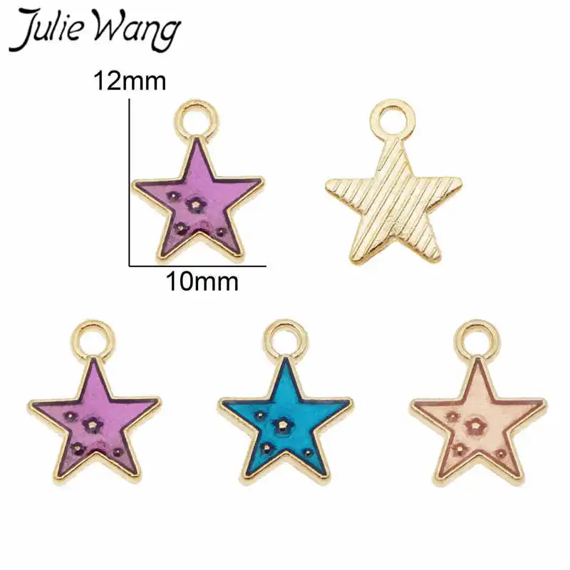 18 шт. эмалированные Подвески Julie Wang в форме маленькой звезды подвеска из сплава