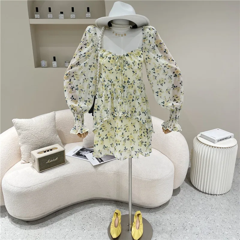 

Women's Spring Summer 2021 Niche Design Fashion Temperament Lantern Sleeve Dress