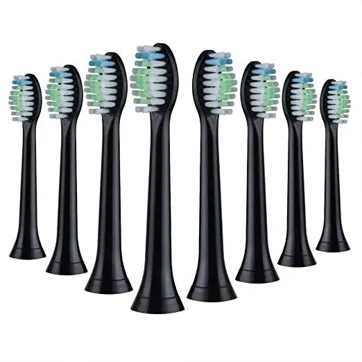 20 шт электрическая звуковая сменная щетка для Philips Sonicare Алмазная зубная щетка для чистки головок Черная мягкая щетина HX6064