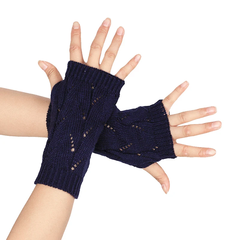 

Fashion Knitted Hollow Gloves Short Finger Half Gloves Women Warm Gloves For Autumn Winter 2021 Knitted Gloves Thanksgiving Gift