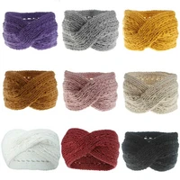 hairband fall warmer wool crochet ear knitted headband elastic headwrap cross
