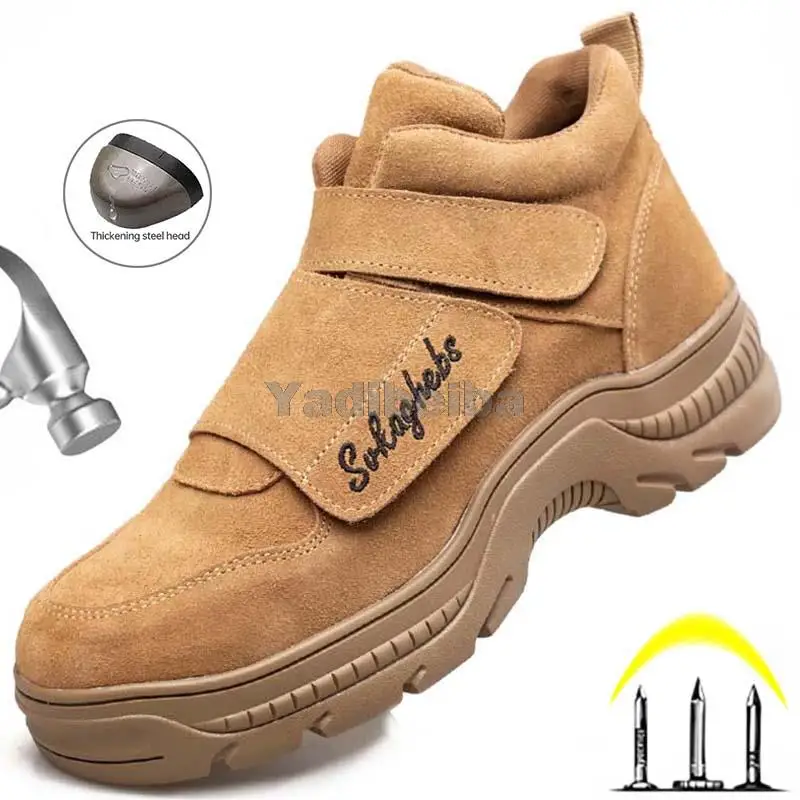 

Защитные ботинки, Мужская зимняя рабочая обувь, непрокалываемые рабочие ботинки, теплая обувь с стальным носком, рабочие ботинки, Мужская з...